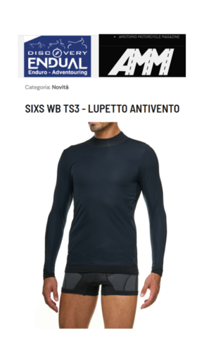 Amotomio e Discovery Endual presentano il nuovo lupetto antivento SIXS WB TS3. Scopri come la fibra Dryarn® garantisce massima traspirabilità e isolamento in moto.