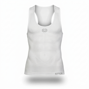 maglia rete bianca intimo estivo della LINEA extrema light indossata fronte (still life)